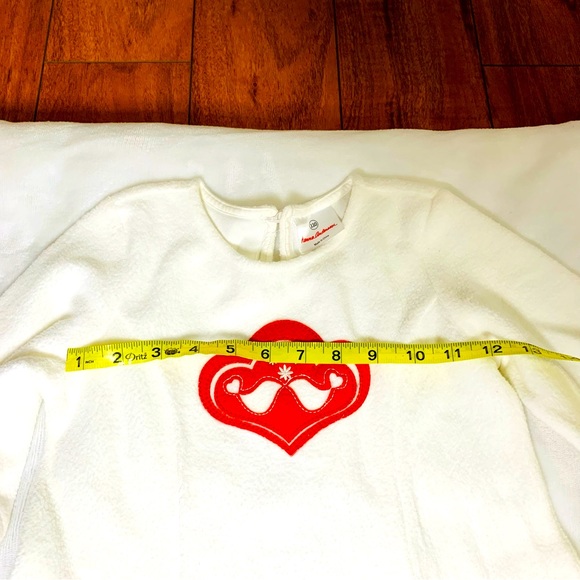 Hanna Andersson/  Christmas Dress Nordic Sherpa Fleece White Birds w Red - Picture 7 of 10